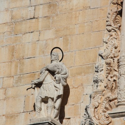 Alcala de Xivert Spain Stone Carving on Church Alcala de Xivert Spain Stone Carving on Church