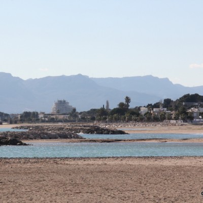 Cambrils beaches and mountains in landscape Cambrils beaches and mountains in landscape