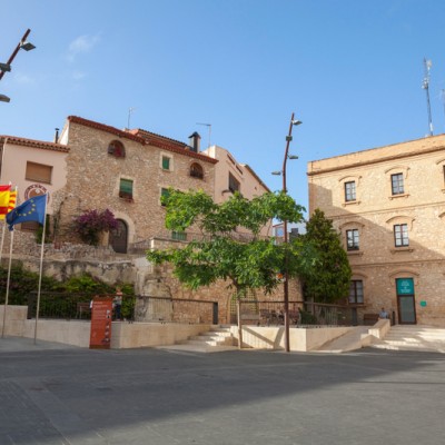 Calafell town-Plaza de la iglesia Catalonia, Tarragona ed1