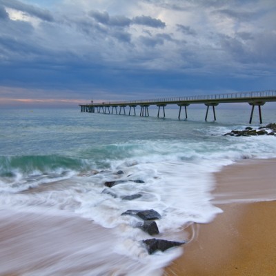 Badalona Beach Evening Barcelona